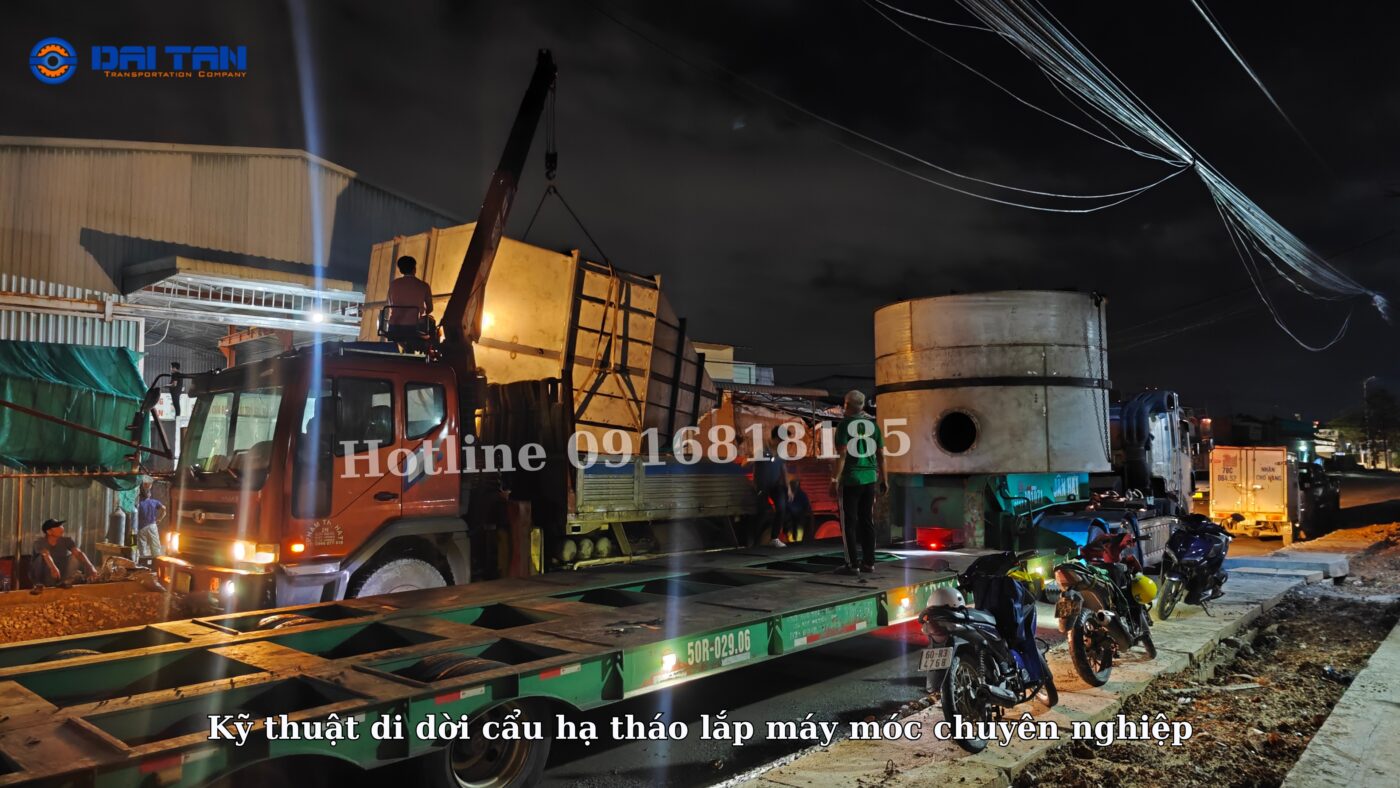 Kỹ thuật di dời cẩu hạ tháo lắp máy móc chuyên nghiệp