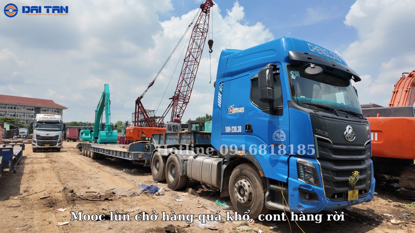 Mooc lùn chở hàng quá khổ, cont hàng rời