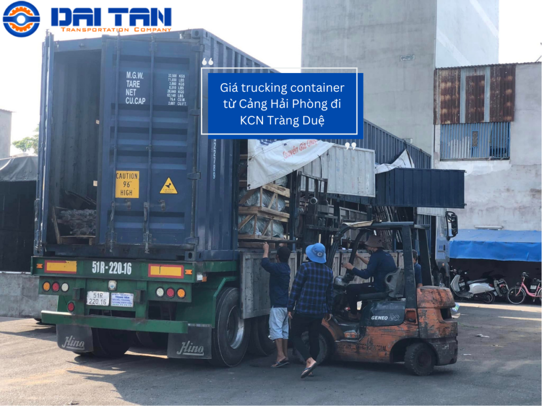Giá trucking container từ Cảng Hải Phòng đi KCN Tràng Duệ