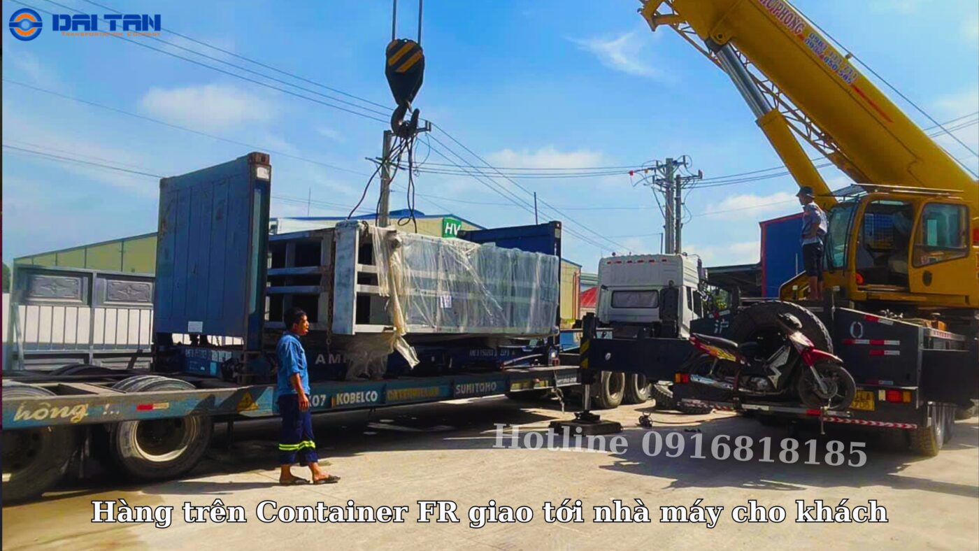 Container FR giao về nhà máy cho khách