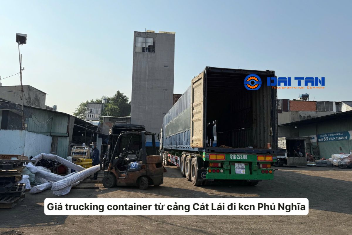 Giá trucking container từ Cảng Cát Lái đi KCN Phú Nghĩa