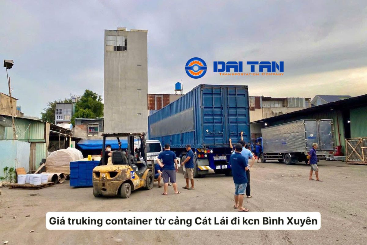 Giá trucking container từ cảng Cát Lái đi KCN Bình Xuyên