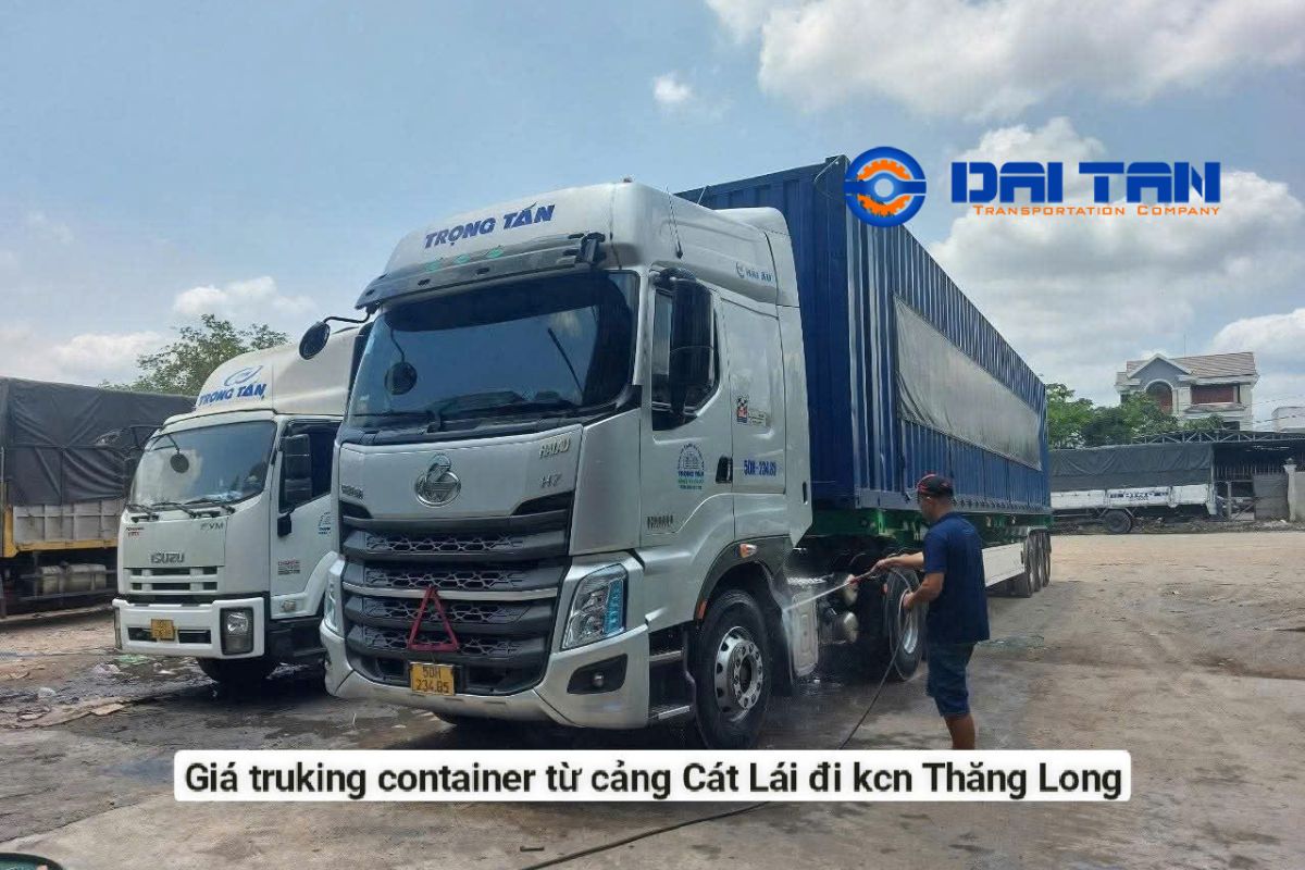 Giá trucking container từ cảng Cát Lái đi KCN Thăng Long