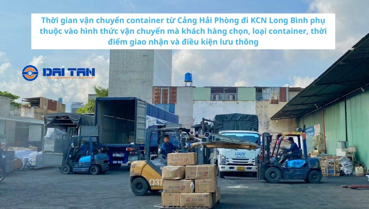 Giá trucking container từ Cảng Hải Phòng đi KCN Long Bình