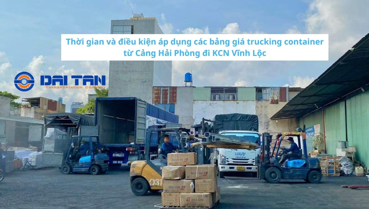 Giá trucking container từ Cảng Hải Phòng đi KCN Vĩnh Lộc