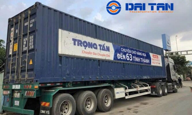 gia trucking container tu cang vinh tan di kcn thach that