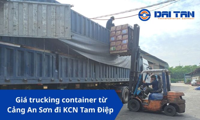 Giá trucking container từ Cảng An Sơn đi KCN Tam Điệp