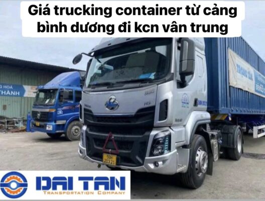 Giá trucking container từ cảng bình dương đi kcn vân trung
