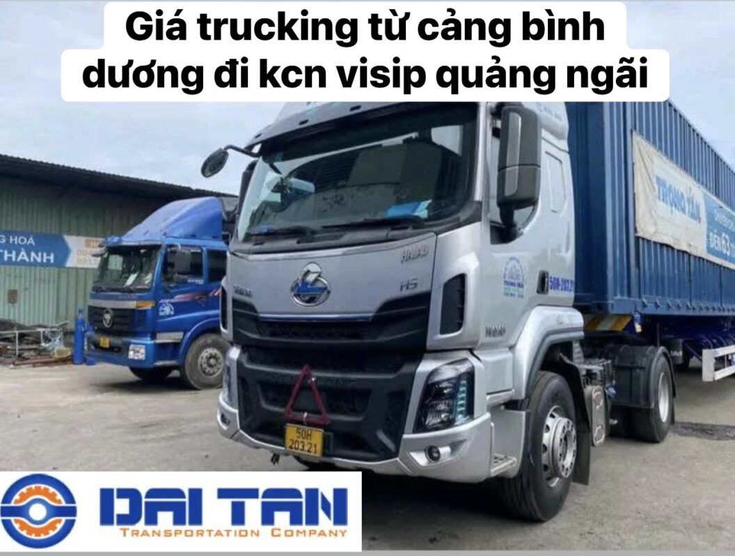giá trcking container từ cảng bình dương đi kcn visip quảng ngãi