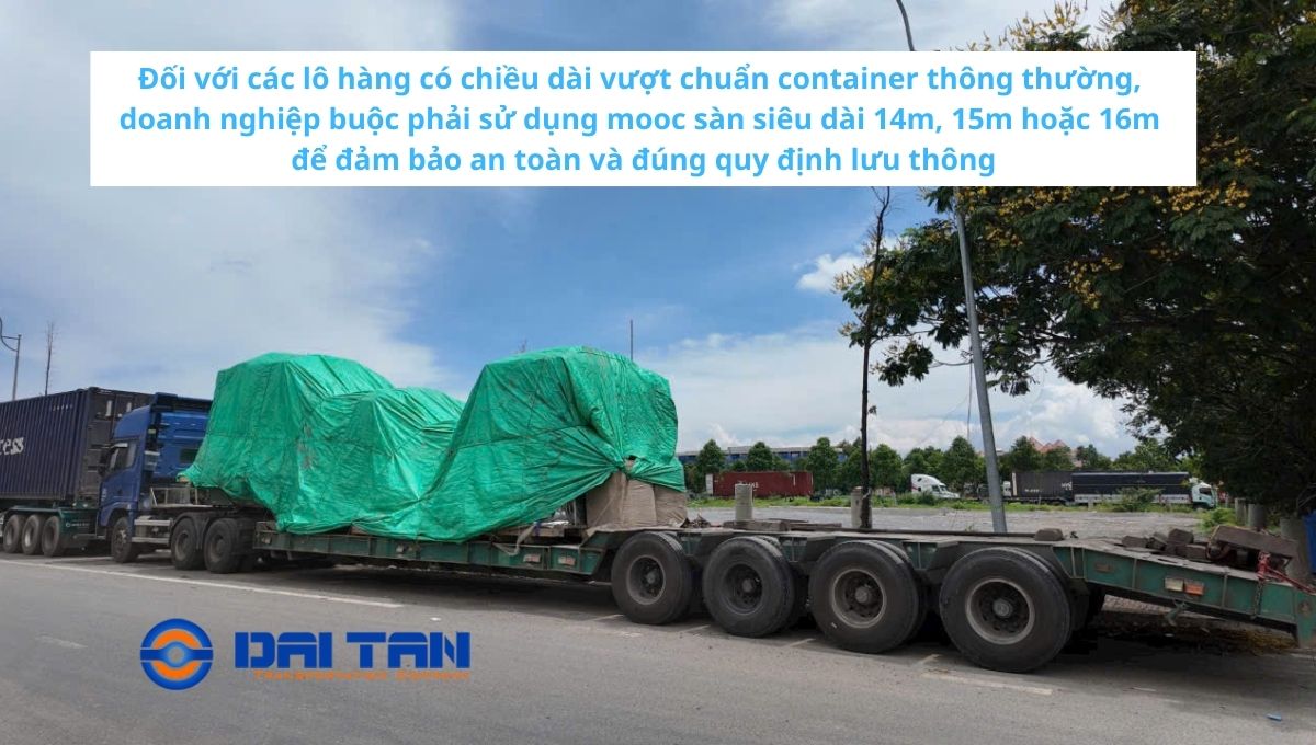 Giá trucking container từ Cảng Hải Phòng đi KCN Long Thành – Container siêu dài 14m, 15m, 16m