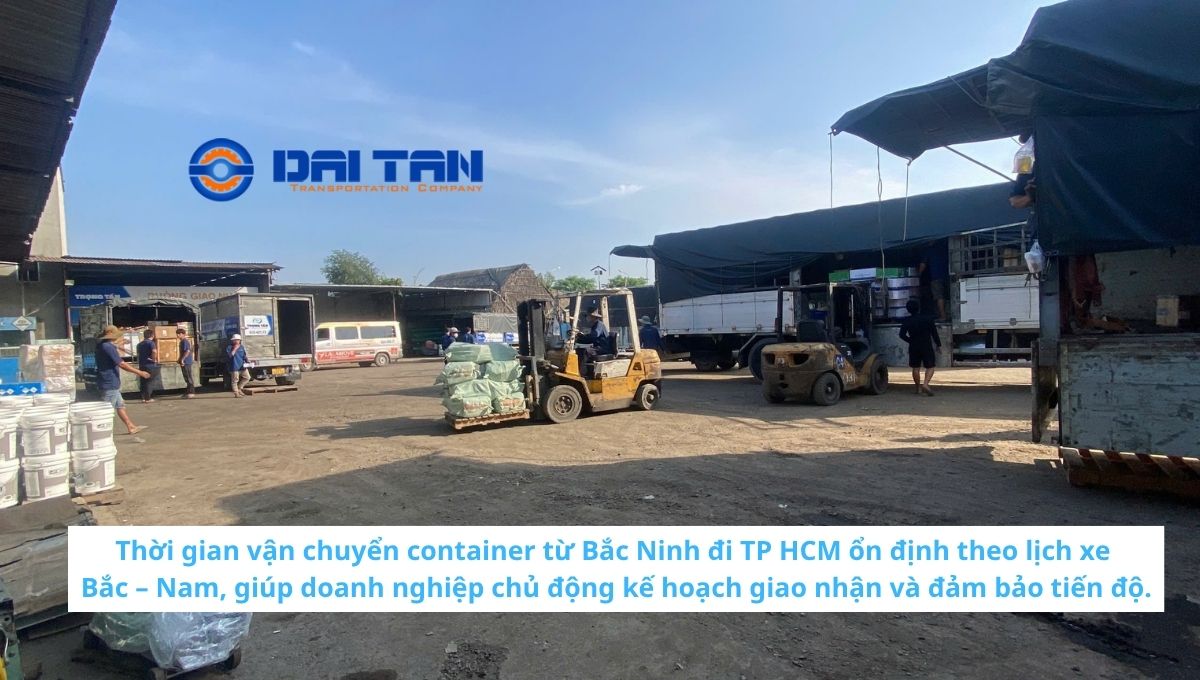 Thời gian vận chuyển container từ Bắc Ninh đi TP HCM