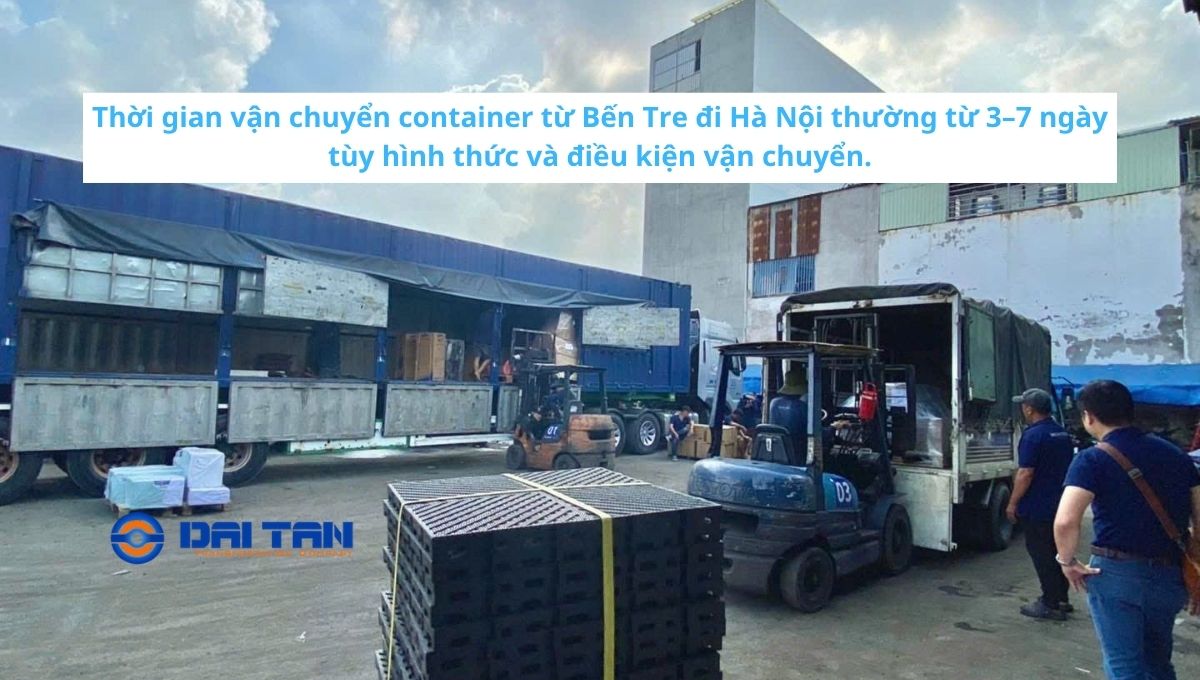 Thời gian vận chuyển container từ Bến Tre đi Hà Nội mất bao lâu